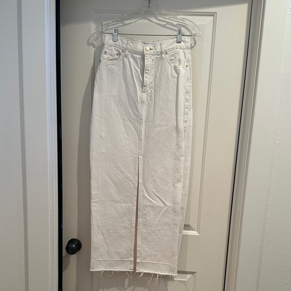 Derek Lam 10 Crosby White Denim Maxi Skirt Size 25